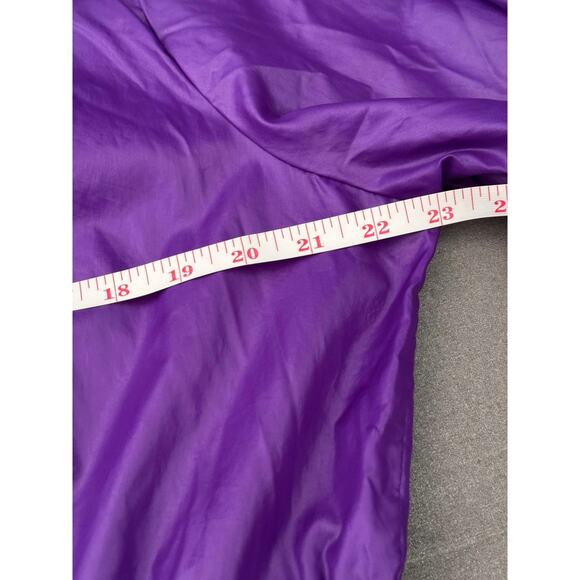 Vintage 1970s Purple Nylon Rain Coat Snap-Front Jacket - Picture 9 of 11